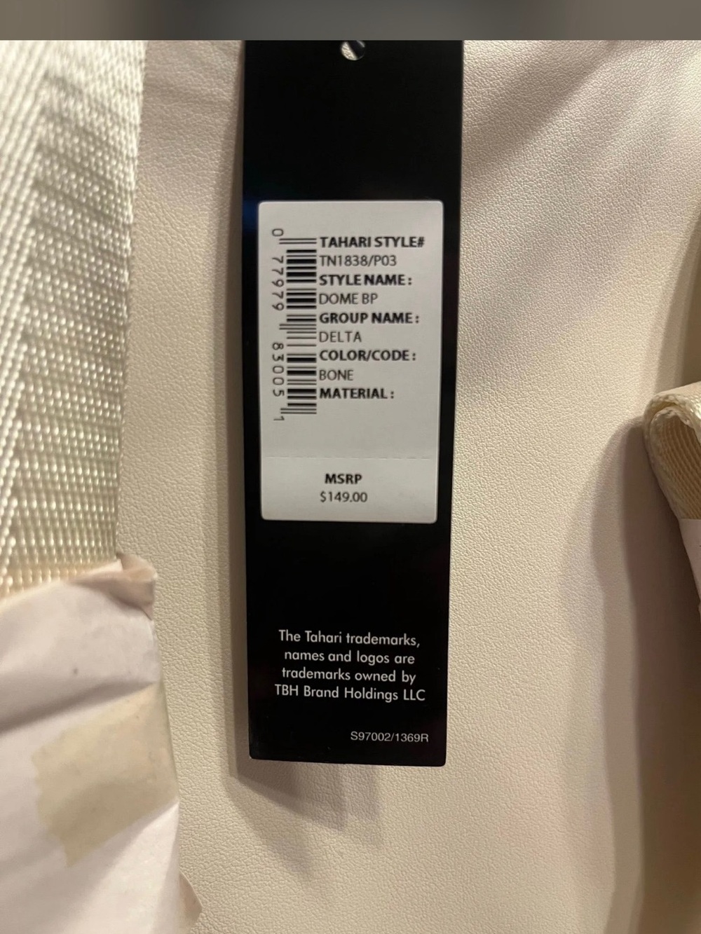 Tahari Cream Textured Check Backpack - Picture 4 of 4